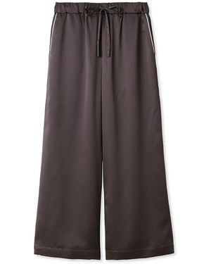 gelato pique Satin Logo Embroidery Pants - Gray