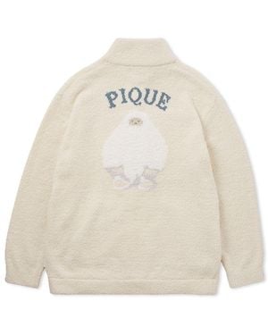gelato pique Powder Gelato Monster Button-Front Lounge Cardigan - White