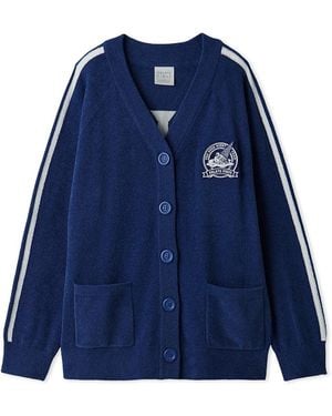 gelato pique Airy Moco Sporty Jacquard Cardigan - Blue