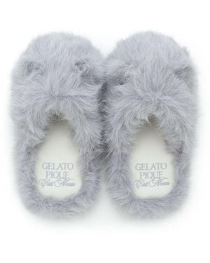 gelato pique Cat Fur Room Shoes - Gray