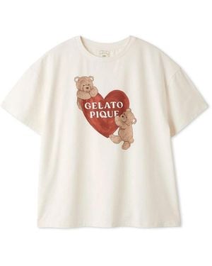 gelato pique Cool-To-Touch Bear Heart Printed T-Shirt - White