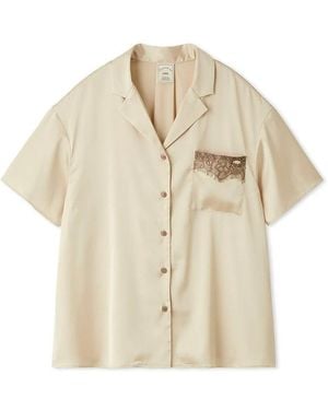 gelato pique Cool Satin Lace Shirt - Natural
