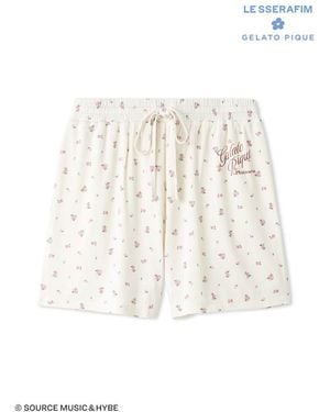 gelato pique [Le Sserafim] Disty Floral Print Shorts - White
