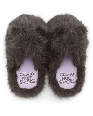 gelato pique Cat Fur Room Shoes - Gray