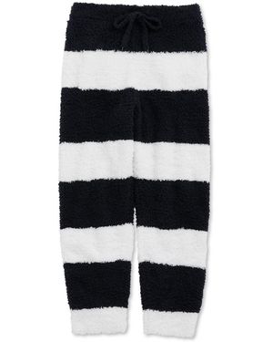 gelato pique Sustainable Double Striped Lounging Fluffy Pajama Pants - Black