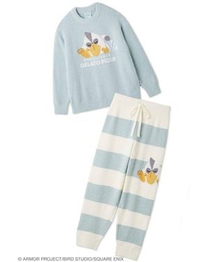 gelato pique [Dragon Quest] Baby Moco Pullover & Striped Long Pants Set - Blue
