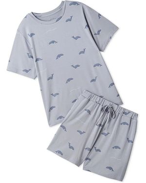 gelato pique Summer Motifs Cool Rayon T-Shirt & Shorts Set - Gray