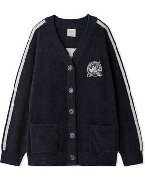 gelato pique Airy Moco Sporty Jacquard Cardigan - Black