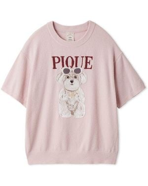 gelato pique Fashionable Cats & Dogs Jacquard Smoothie Pullover - Pink