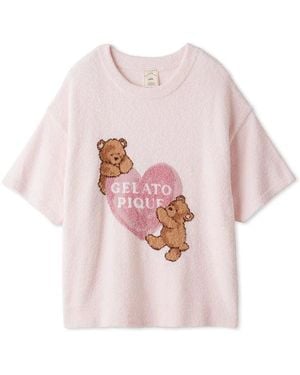 gelato pique Cool Smoothie Bear Heart Jacquard Pullover - Pink