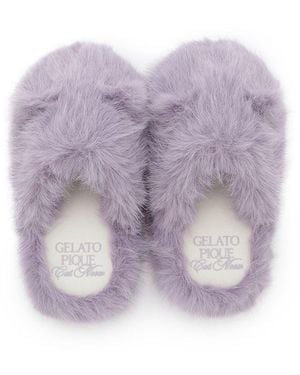 gelato pique Cat Fur Room Shoes - Purple