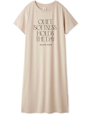 gelato pique Cool Rayon Logo Printed Dress - Natural