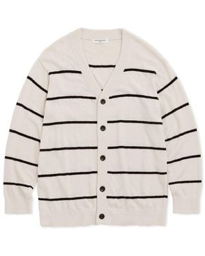 gelato pique Temperature Control Smoothie Stripe Cardigan - White
