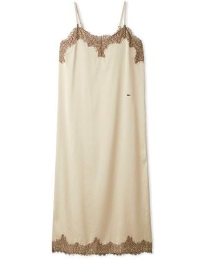 gelato pique Cool Satin Lace Dress With Built-In Bra - Natural