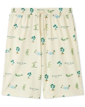 gelato pique Cool-Touch Crocodile Print Shorts - Metallic