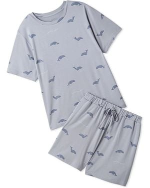 gelato pique Summer Motifs Cool Rayon T-Shirt & Shorts Set - Gray