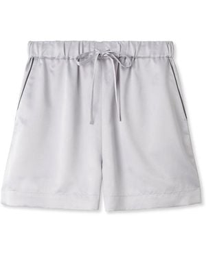 gelato pique Satin Logo Embroidery Shorts - White
