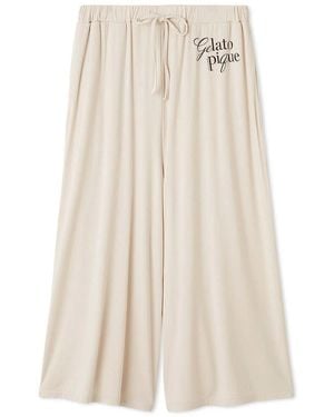 gelato pique Cool-Touch Rayon Logo Cropped Pants - Natural