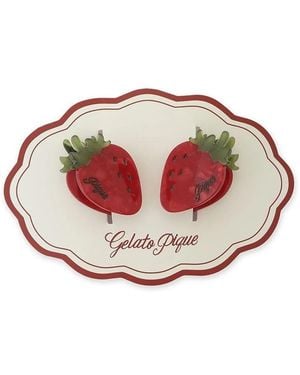 gelato pique Strawberry Mini Hair Clips Set - Pink