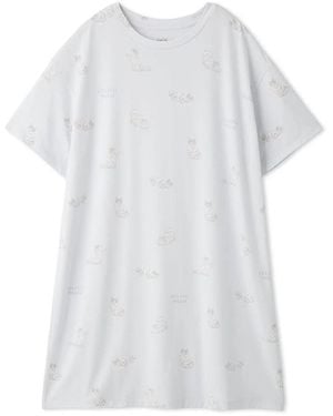 gelato pique Bath Time Cat Dress - White
