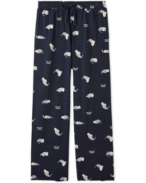 gelato pique Sleeping Cat Rayon All-Over Print Pants - Blue