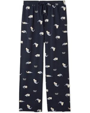 gelato pique Sleeping Cat Rayon All-Over Print Pants - Blue