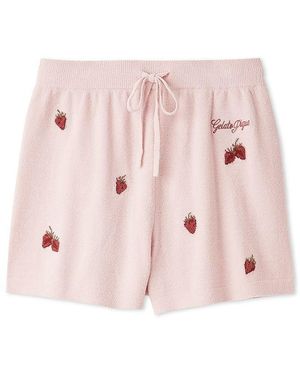 gelato pique Airy Moco Strawberry Jacquard Shorts - Pink