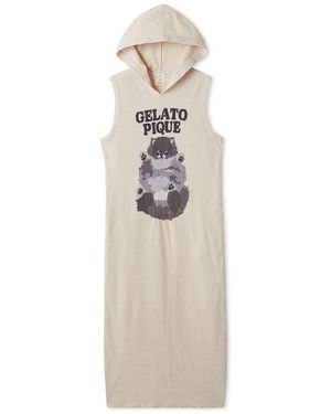 gelato pique Roll Over Dog Jacquard Sleveeless Dress - White