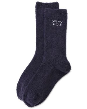 gelato pique Smoothie Logo Embroidered Socks - Blue