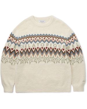 gelato pique Powder Fair Isle Jacquard Pullover Sweater - Natural