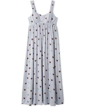 gelato pique Cool Rayon Heart Dress With Built-In Cup - White