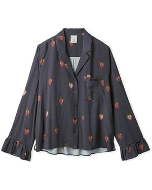 gelato pique Strawberry Print Twill Shirt - Blue