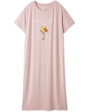 gelato pique Cool Rayon Mellow Fluffy Dessert Logo Dress - Pink