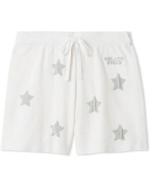gelato pique Roll Over Dog Jacquard Shorts - White