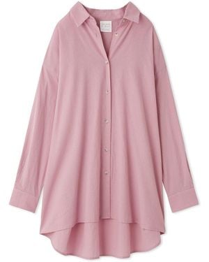 gelato pique Resort Woven Long Sleeve Oversized Shirt - Pink
