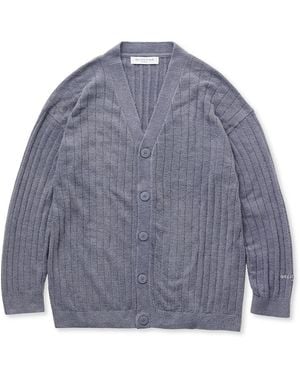 gelato pique Temperature-Controlled Ribbed Knit V Neck Cardigan - Gray