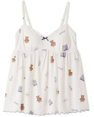 gelato pique Pique Motifs Camisole With Built-In Bra - White