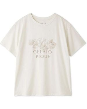 gelato pique Bath Time Cat T-Shirt - White