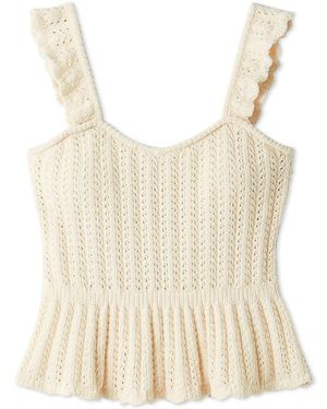 gelato pique Airy Moco Crochet Tank Top - Natural
