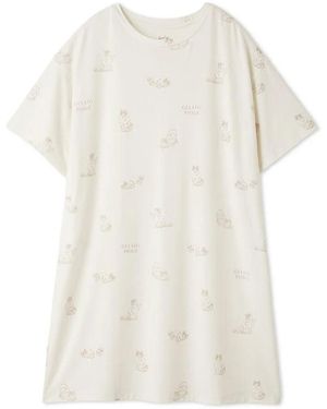 gelato pique Bath Time Cat Dress - White