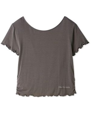 gelato pique Cool Rayon Gathered T-Shirt - Gray