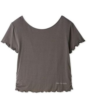 gelato pique Cool Rayon Gathered T-Shirt - Gray