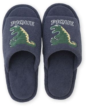 gelato pique Airy Moco Sleeping Dinosaur Printed Room Shoes - Blue