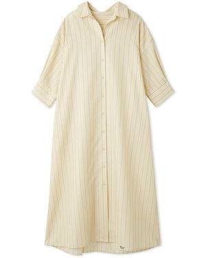 gelato pique Striped Lounge Dress - Natural