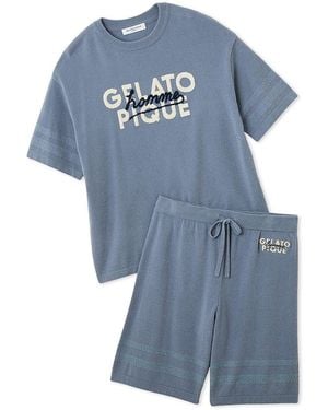 gelato pique Smoothie-Lite Logo Pullover And Shorts Set-Up - Blue