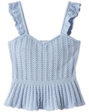 gelato pique Airy Moco Crochet Tank Top - Blue