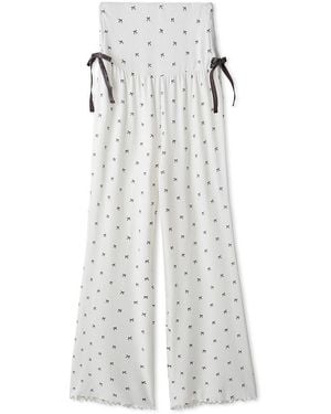 gelato pique Soft Ribbed Ribbon Pants - White