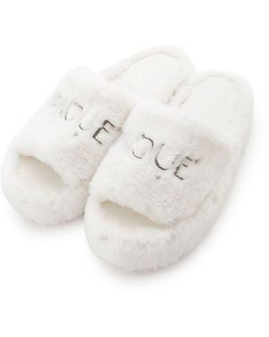 gelato pique Soft Fur Room Shoes - White