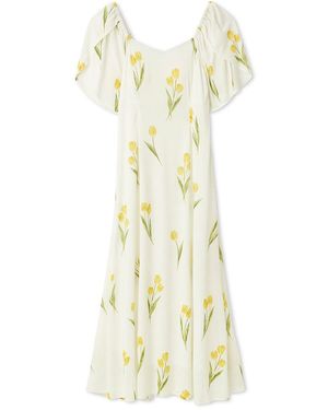 gelato pique Rayon Tulip Dress With Built-In Cup - Metallic