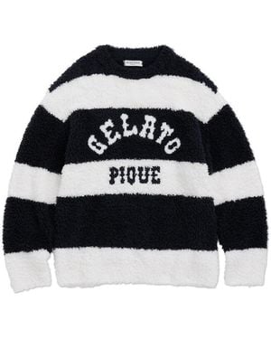 gelato pique Sustainable Recycled Gelato Double Striped Pullover Sweater - Blue